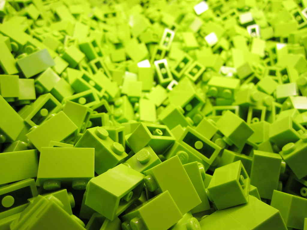 lego bricks green